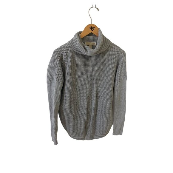 Michael Kors Women's Grey Textured Turtle Neck Long Sleeve Sweater - Medium - Picture 1 of 10